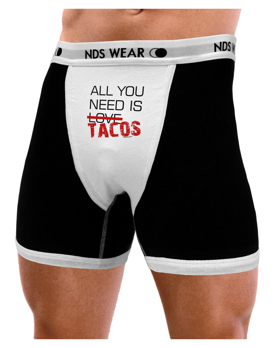 All You Need Is Tacos Mens Boxer Brief Underwear-Boxer Briefs-NDS Wear-Black-with-White-Small-NDS WEAR