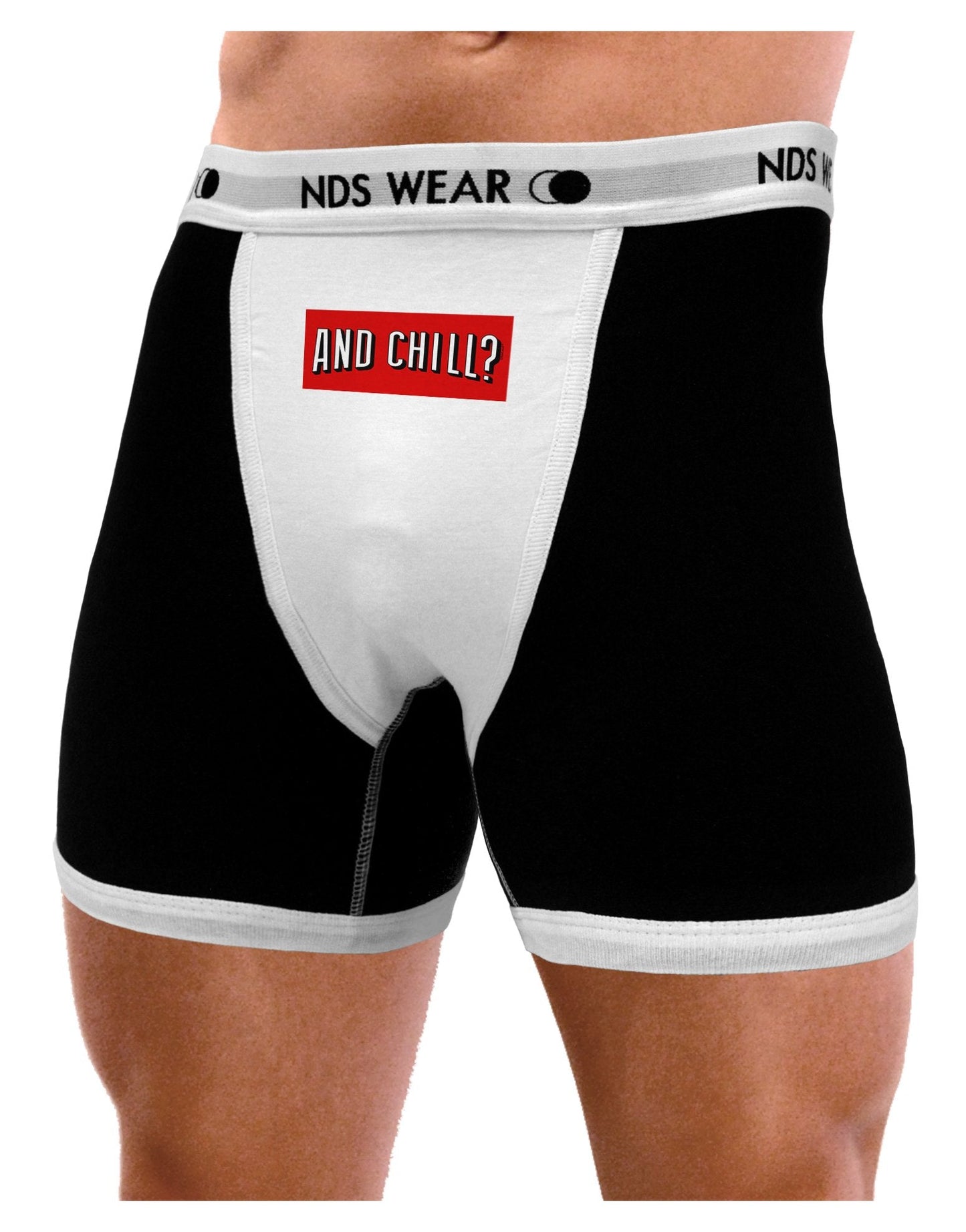 And Chill Mens Boxer Brief Underwear-Boxer Briefs-NDS Wear-Black-with-White-Small-NDS WEAR