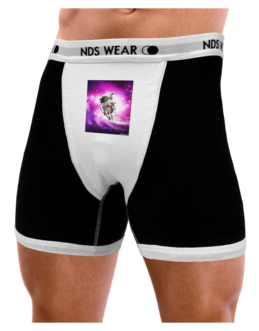Astronaut Cat Mens Boxer Brief Underwear-Boxer Briefs-NDS Wear-Black-with-White-Small-NDS WEAR