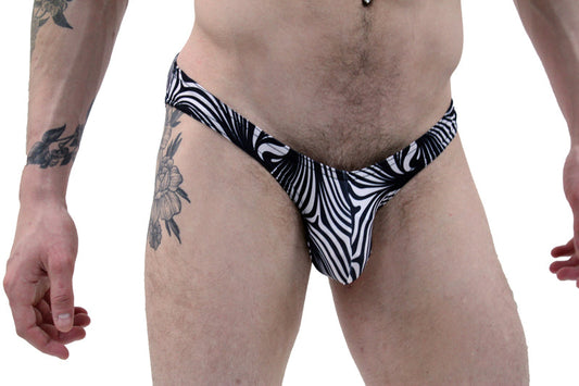 Black and White Swirl Mens Bikini Underwear-Mens Bikini-NDS Wear-Small-NDS WEAR