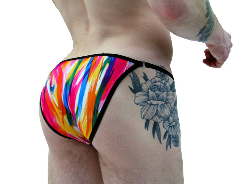 Brush Stroke Art String Bikini Brief Underwear-Mens Bikini-NDS WEAR-NDS WEAR
