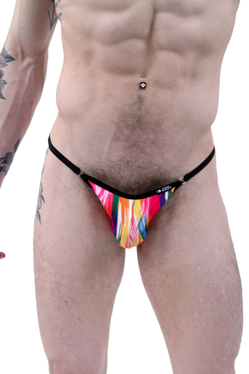 Brush Stroke Art String Bikini Brief Underwear-Mens Bikini-NDS WEAR-Small-NDS WEAR