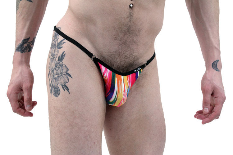 Brush Stroke Art String Bikini Brief Underwear-Mens Bikini-NDS WEAR-NDS WEAR