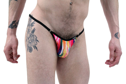 Brush Stroke Art String Bikini Brief Underwear-Mens Bikini-NDS WEAR-NDS WEAR