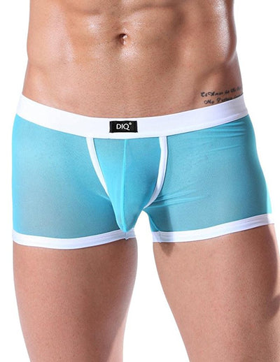 DIQ Air Trunk Sheer Men's Underwear-Mens Trunk-DIQ Wear-Small-Azure/White-NDS WEAR