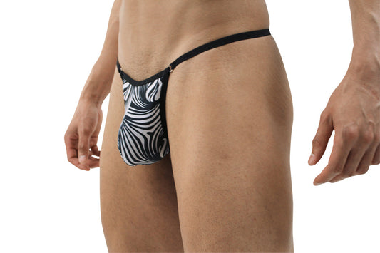 Festivo Men's Black Zebra Print G-String Thong - By NDS Wear-Mens Thong-NDS WEAR-Small-NDS WEAR