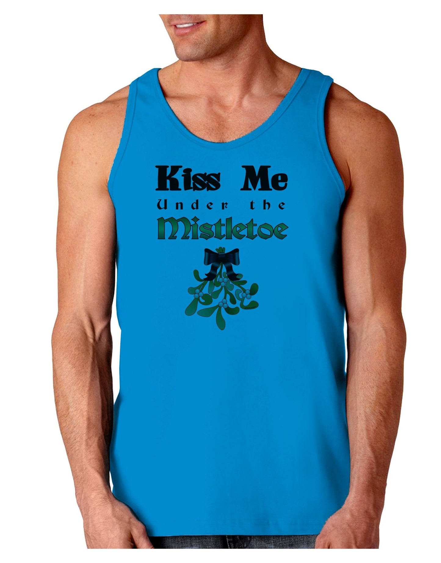 Kiss Me Under the Mistletoe Christmas Loose Tank Top-Loose Tank Top-TooLoud-Sapphire-Small-NDS WEAR