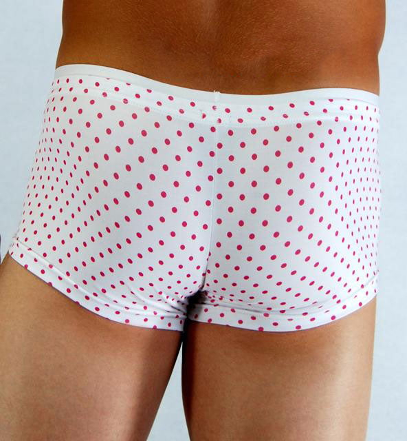 Men's Trunk White With Pink Dots-NDS Wear-ABCunderwear.com-NDS WEAR