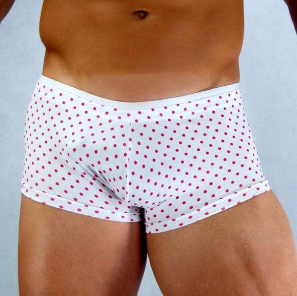 Men's Trunk White With Pink Dots-NDS Wear-ABCunderwear.com-NDS WEAR