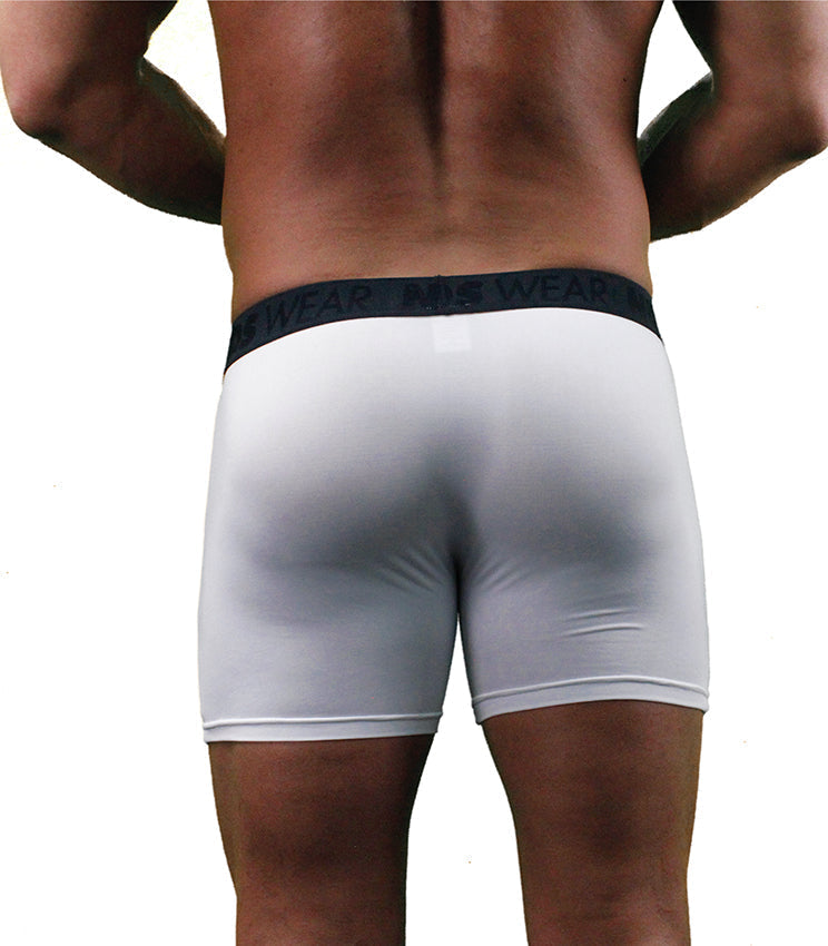 Mens White Boxer Briefs Poly Underwear-Underwear-NDS Wear-NDS WEAR