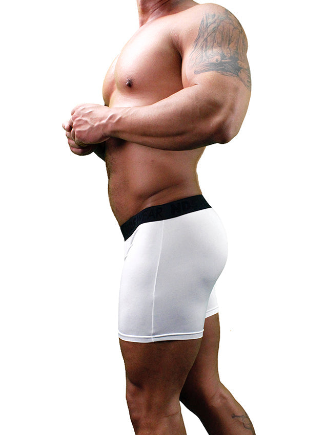 Mens White Boxer Briefs Poly Underwear-Underwear-NDS Wear-NDS WEAR