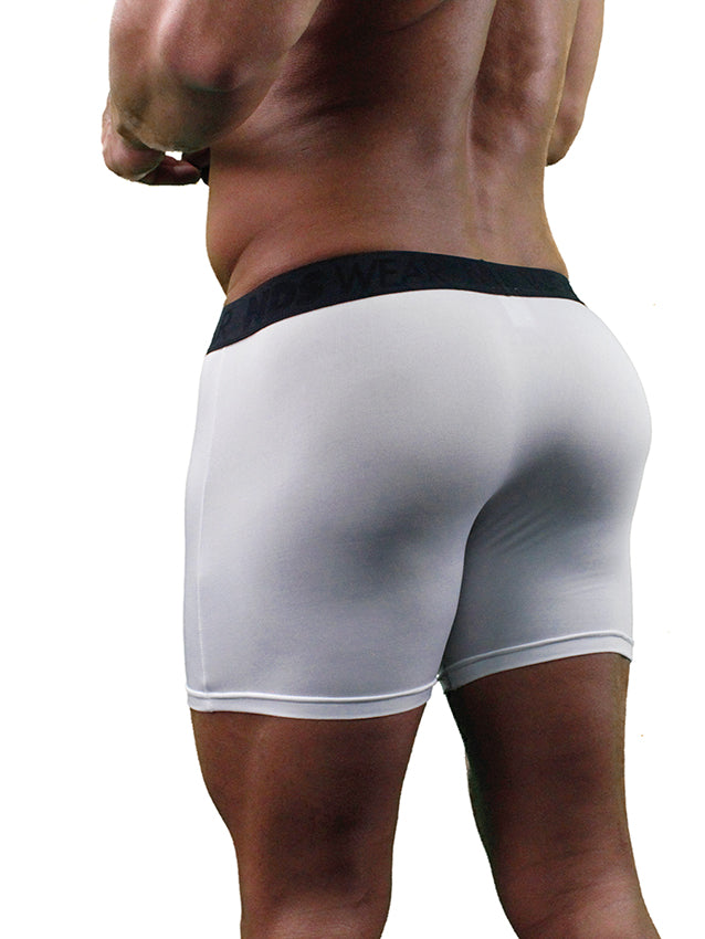 Mens White Boxer Briefs Poly Underwear-Underwear-NDS Wear-NDS WEAR