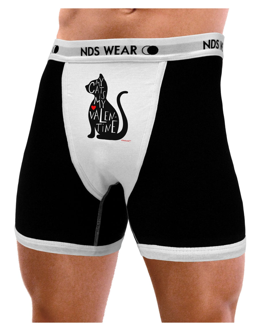 My Cat Is My Valentine Mens Boxer Brief Underwear by TooLoud-Boxer Briefs-NDS Wear-Black-with-White-Small-NDS WEAR