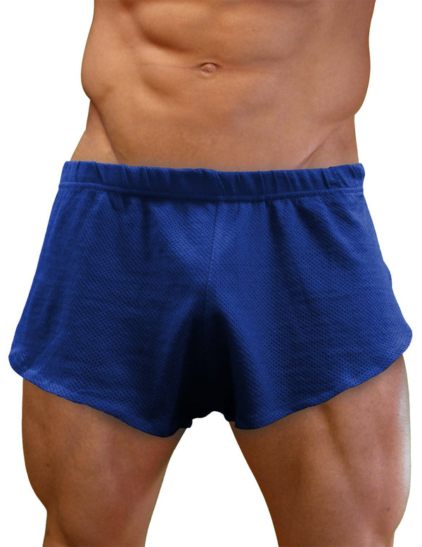 NDS Wear Mens Cotton Mesh Side Split Short Royal Blue