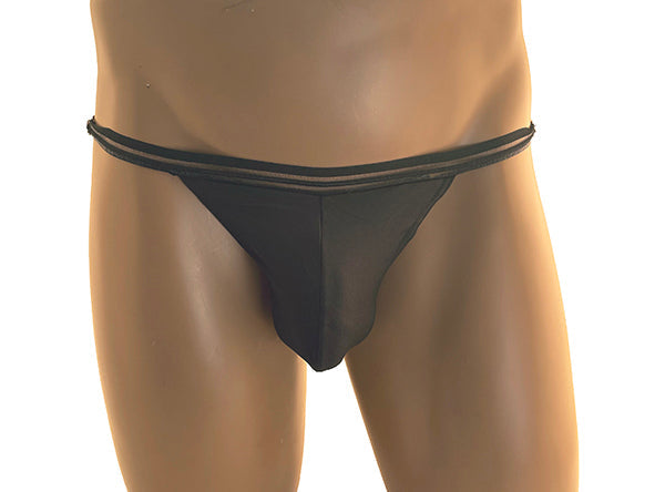 NDS Wear Mens Sheer Elastic Clip Tonga/Thong-Mens Thong-NDS Wear-Small-Black-NDS WEAR