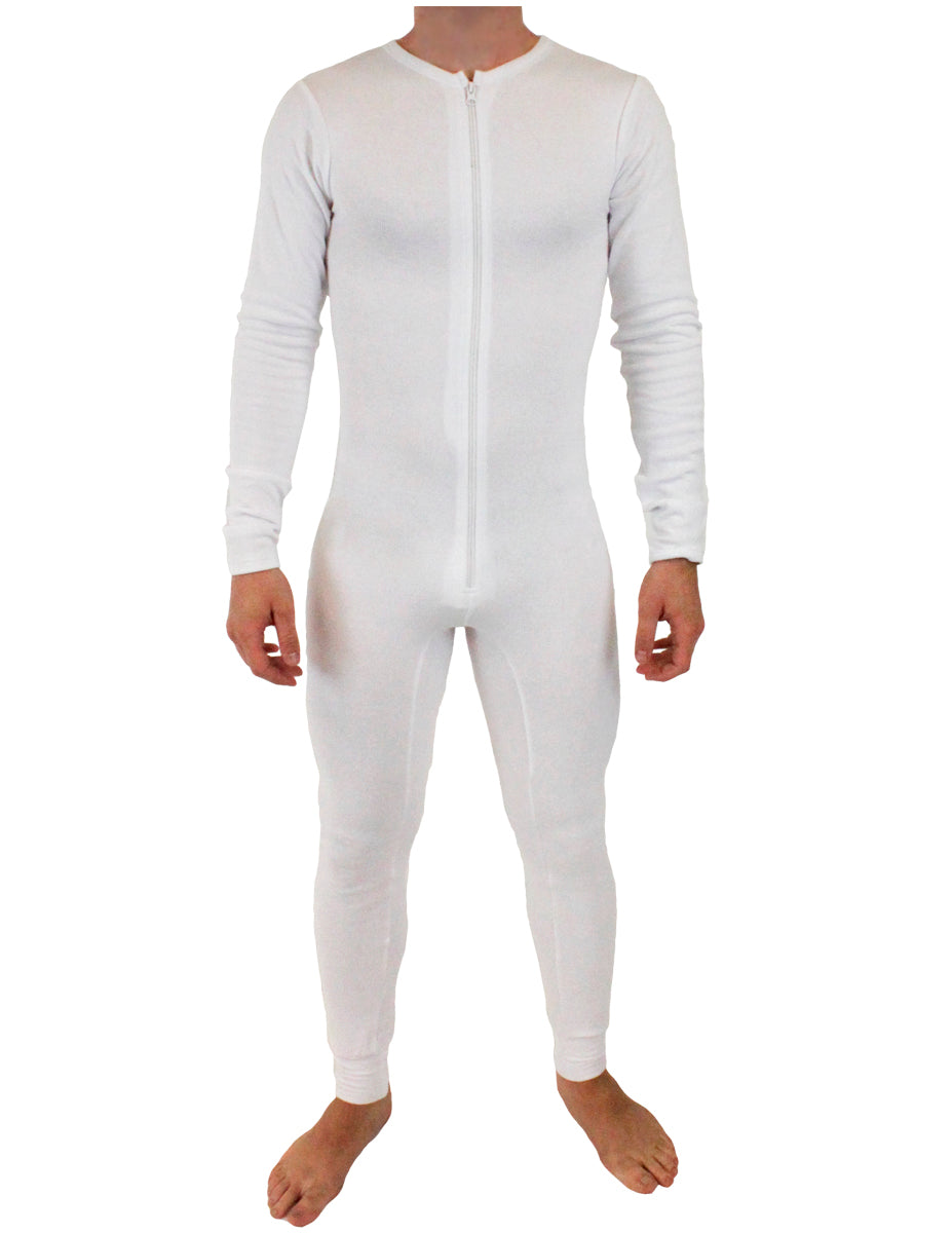 NDS Wear Mens Stretch Thermal Cotton Union Suit White – NDS WEAR