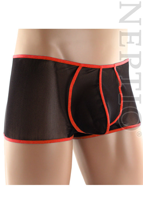 Neptio Rave Men's Mesh Trunk Underwear-NDS Wear-Neptio-Small-Red-NDS WEAR