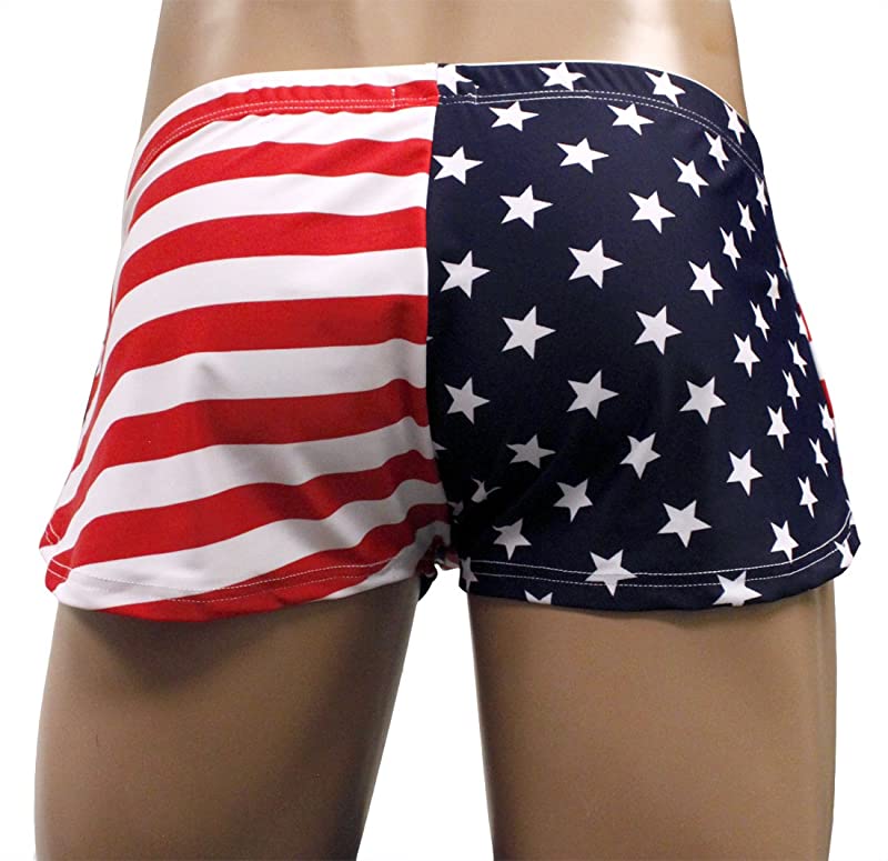 Neptio USA Flag Retro Men's Athletic Side Split Shorts or Swimsuit-Swim Trunks-NDS Wear-NDS WEAR
