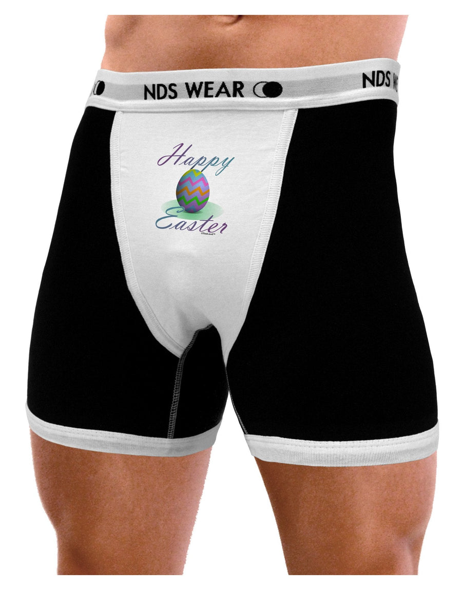 One Happy Easter Egg Mens Boxer Brief Underwear-Boxer Briefs-NDS Wear-Black-with-White-Small-NDS WEAR