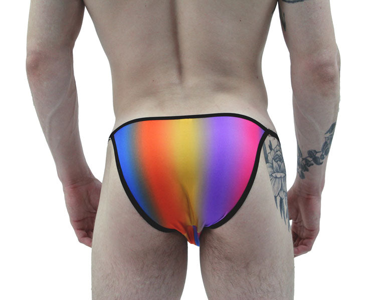Rainbows Illusion String Brief Men's Underwear-Mens Bikini-NDS WEAR-NDS WEAR