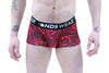 Red Black Cappuccino Stripes Men's Short Trunk Underwear-Mens Trunk Underwear-NDS Wear-NDS WEAR