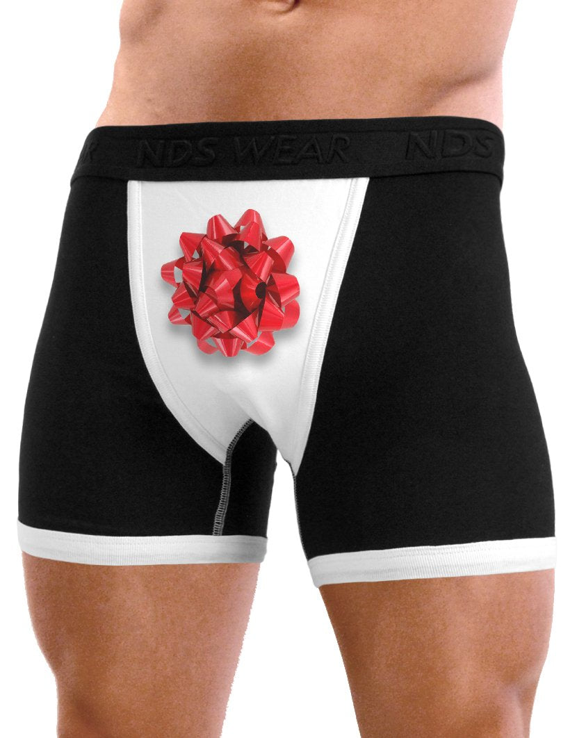Red Present Bow - Mens Sexy Briefs Funny Underwear - White and Black NDS WEAR Red Present Bow - Mens Sexy Briefs Funny Underwear - White and Black NDS WEAR