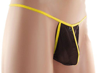 Seductive Men's G-String crafted with Rave Mesh - By NDS Wear-NDS Wear-Neptio-Small-Yellow-NDS WEAR