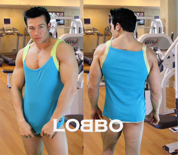 Sexy Square Cut Contrast Tank Top-NDS Wear-Lobbo-Small-Turquoise-NDS WEAR