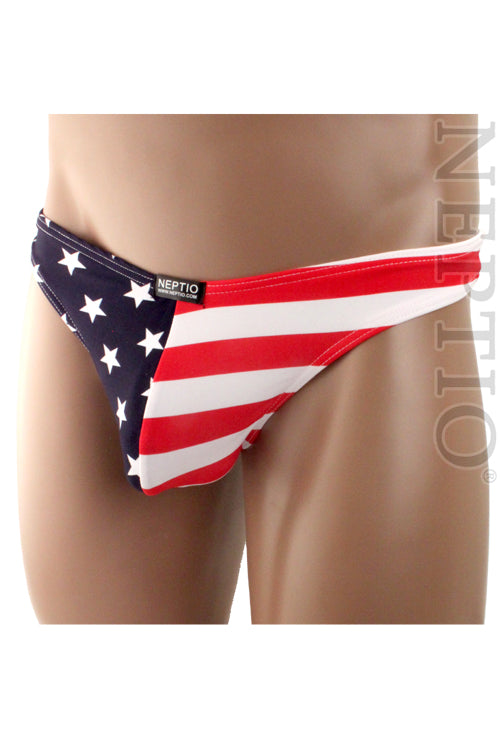 Shop American Flag Stars and Stripes Thong Swimsuit for Men-Mens Thong-Neptio-Small-Multi-NDS WEAR