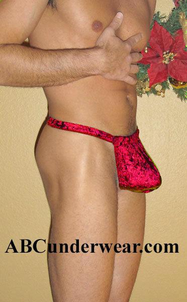Shop: Luxurious Velvet Backless Pouch with C-Ring for Ultimate Comfort and Style-Mens Thong-NDS WEAR-Small-Red-NDS WEAR