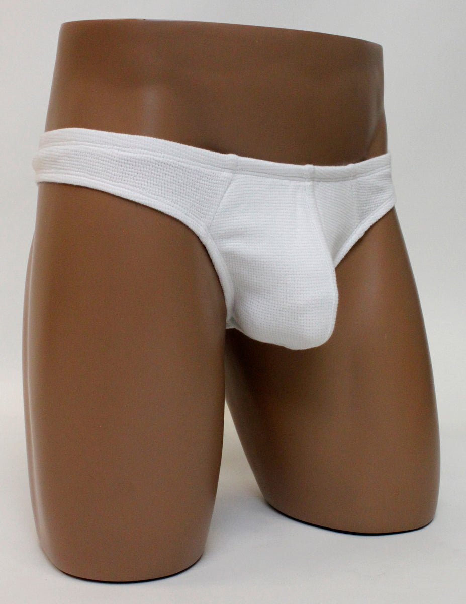 Shop NDS Wear Men's White Stretch Waffle Cotton Thong - FLASH SALE-Mens Thong-NDS Wear-NDS WEAR