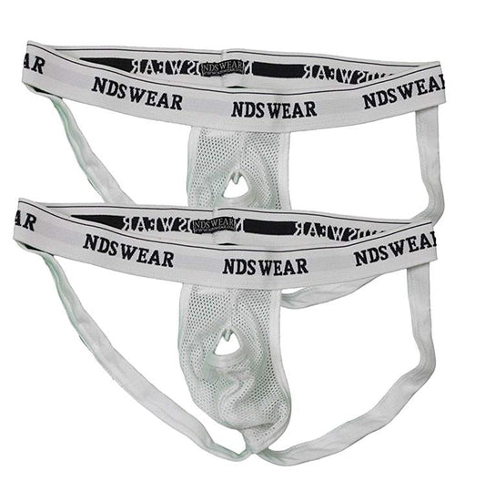 Shop NDS Wear's Cotton Mesh Jockstrap 2 PACK for Optimal Scrotal/Testicle Support-Jockstrap-NDS Wear-Small-White-NDS WEAR