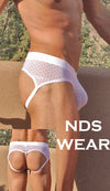 Shop Net Spots White Thong Jock - A Sleek and Comfortable Undergarment for Men-Mens Thong-NDS WEAR-NDS WEAR