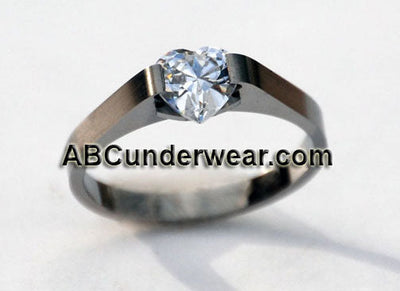 Solitaire Heart Stainless Steel Ring-NDS Wear-NDS WEAR-6-NDS WEAR