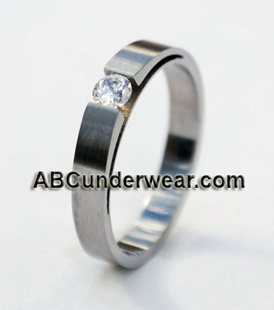 Unisex Stainless Steel Tension Ring with Cubic Zirconia-NDS Wear-NDS WEAR-NDS WEAR