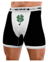 3D Style Celtic Knot 4 Leaf Clover Mens Boxer Brief Underwear-Boxer Briefs-NDS Wear-Black-with-White-Small-NDS WEAR