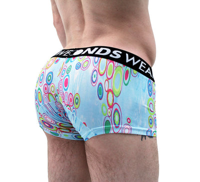 Acrylic Drops Men's Short Trunk Underwear-Mens Trunk Underwear-NDS Wear-Small-Multi-NDS WEAR
