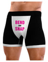 Bend and Snap Pink Text Mens Boxer Brief Underwear-Boxer Briefs-NDS Wear-Black-with-White-Small-NDS WEAR