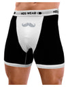 Big Silver White Mustache Mens Boxer Brief Underwear-Boxer Briefs-NDS Wear-Black-with-White-Small-NDS WEAR
