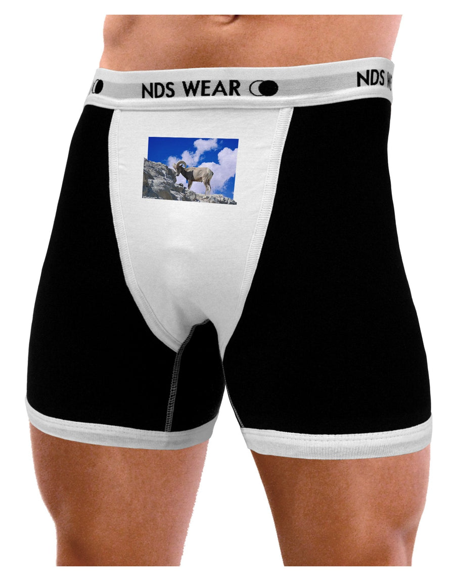 Bighorn Ram Mens Boxer Brief Underwear-Boxer Briefs-NDS Wear-Black-with-White-Small-NDS WEAR