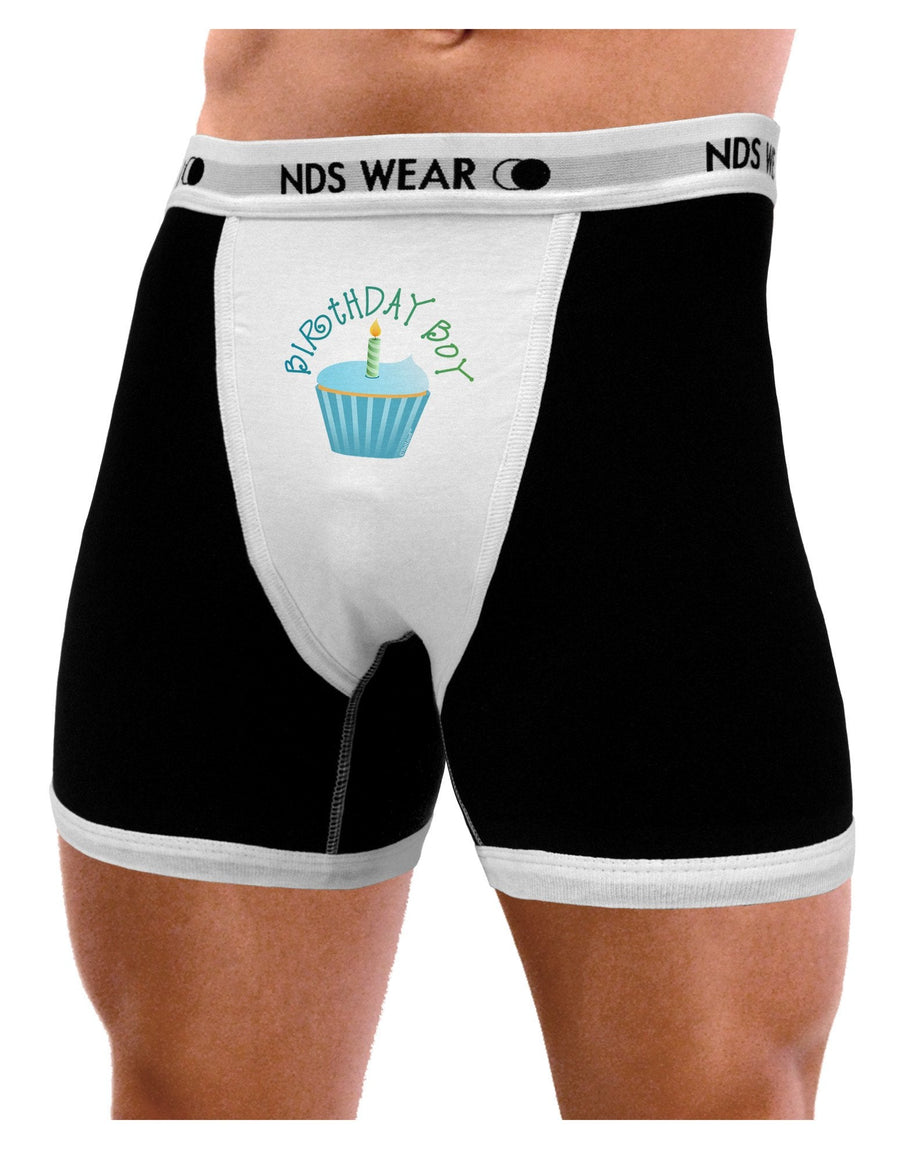 Birthday Boy - Candle Cupcake Mens Boxer Brief Underwear by TooLoud-Boxer Briefs-NDS Wear-Black-with-White-Small-NDS WEAR