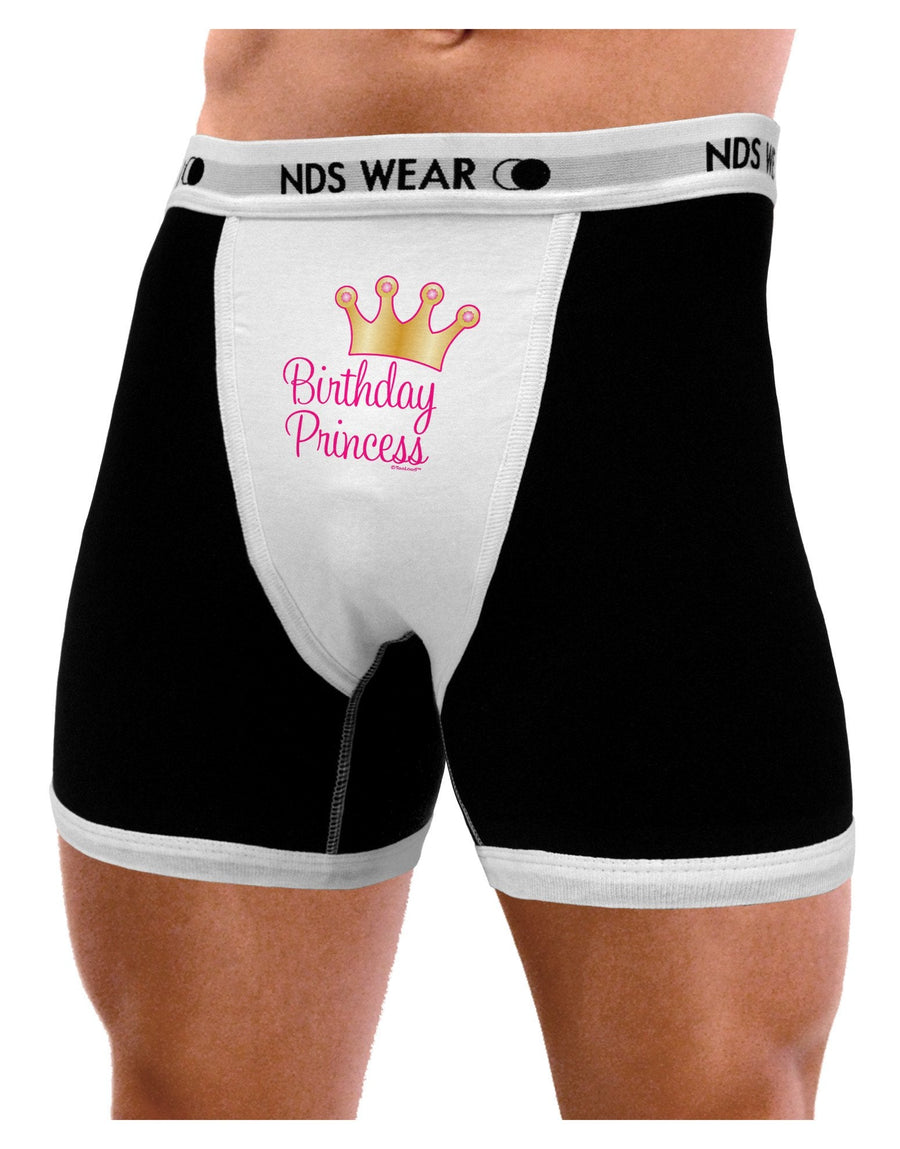 Birthday Princess - Tiara Mens Boxer Brief Underwear by TooLoud-Boxer Briefs-TooLoud-Black-with-White-Small-NDS WEAR