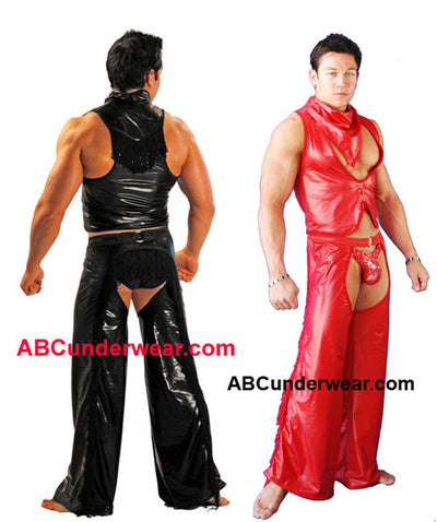 Black Pleather Cowboy Costume-Mens Costume-NDS WEAR-NDS WEAR
