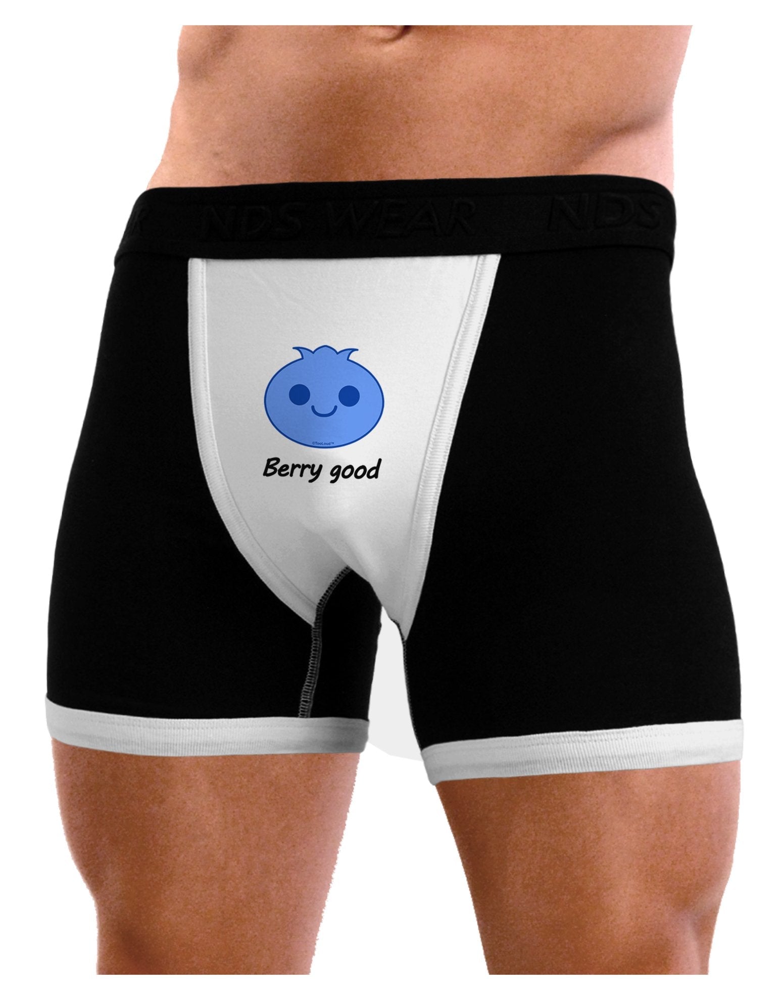 Blueberry - Berry Good Mens Boxer Brief Underwear-Boxer Briefs-NDS Wear-Black-with-White-Small-NDS WEAR