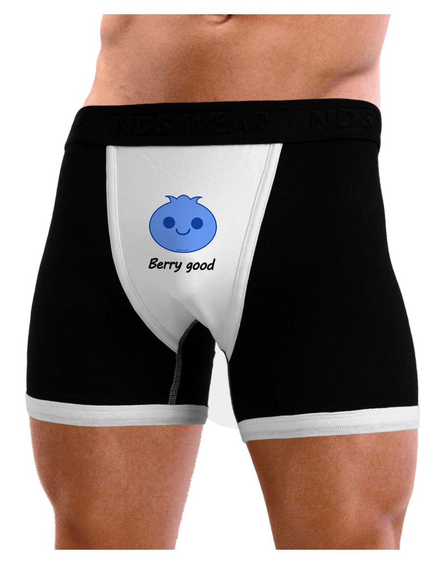 Blueberry - Berry Good Mens Boxer Brief Underwear-Boxer Briefs-NDS Wear-Black-with-White-Small-NDS WEAR