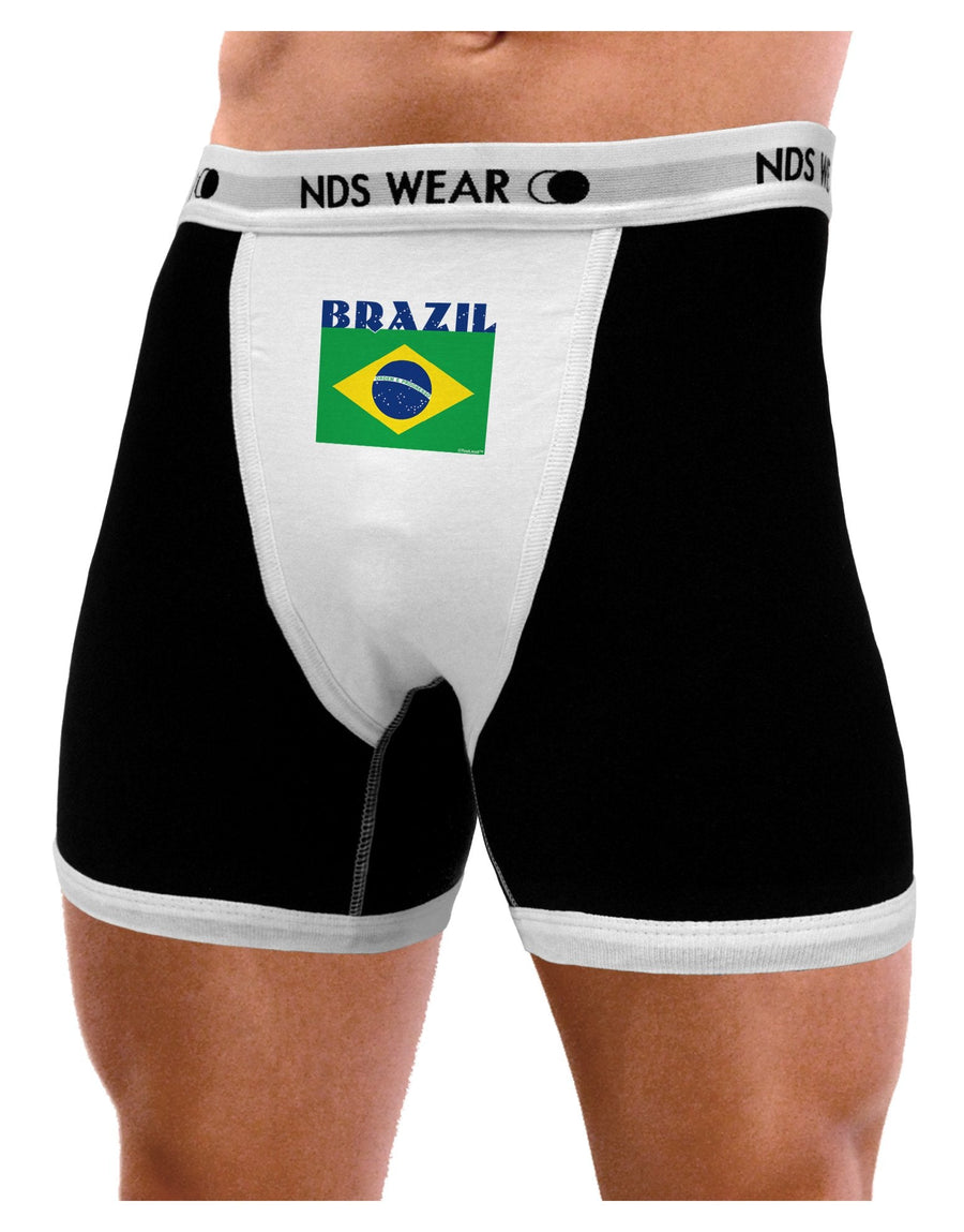 Brazil Flag Mens Boxer Brief Underwear-Boxer Briefs-NDS Wear-Black-with-White-Small-NDS WEAR