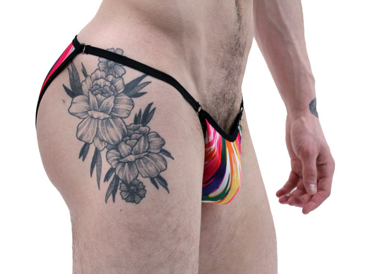 Brush Stroke Art String Bikini Brief Underwear-Mens Bikini-NDS WEAR-NDS WEAR