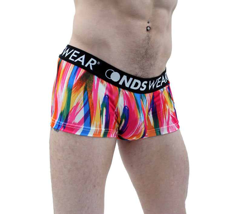 Brush Stroke Men's Short Trunk Underwear-Mens Trunk Underwear-NDS Wear-Small-Multi-NDS WEAR
