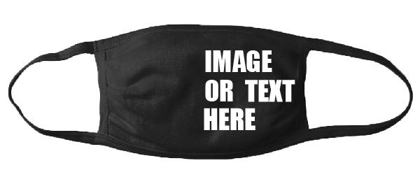 CUSTOM Image or Text 100% Black cotton Face Mask - 3 Layer Face Cover - Made in the USA-face mask-Davson Sales-Black-NDS WEAR