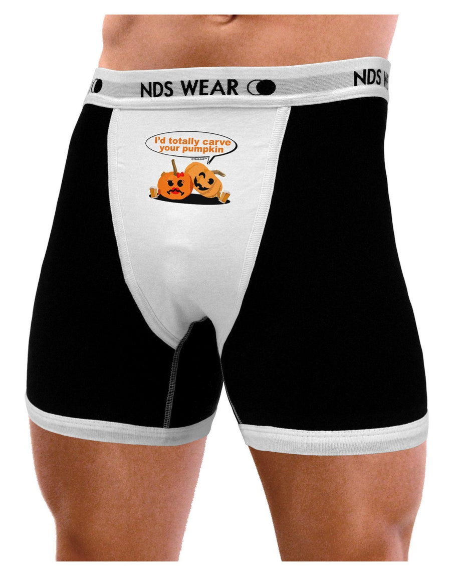 Carve your pumpkin Mens Boxer Brief Underwear-Boxer Briefs-NDS Wear-Black-with-White-XXX-Large-NDS WEAR